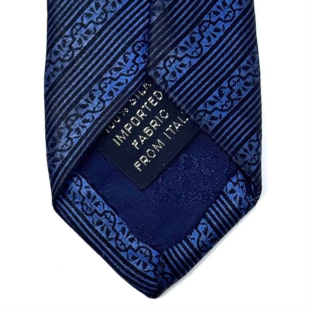 Versace Navy Abstract Pattern Tie - Picture 8 of 10